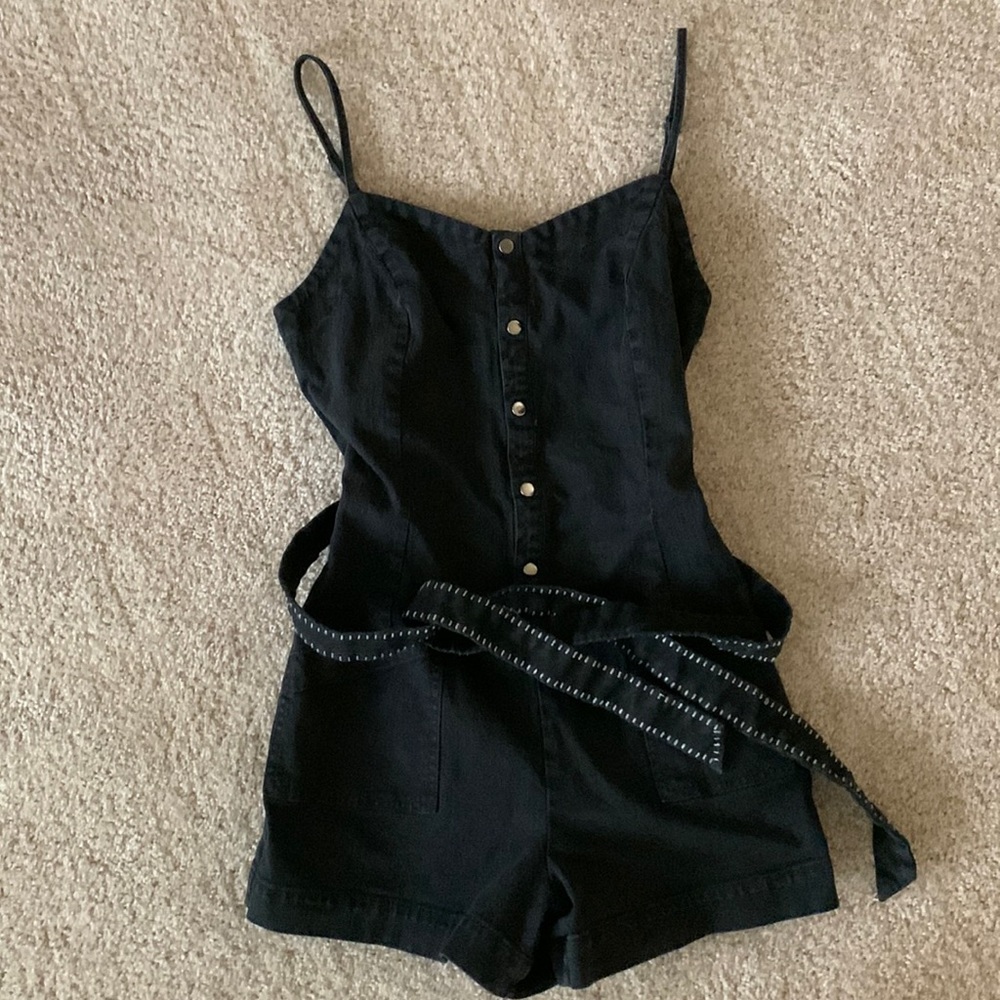 Splendid black dungaree romper